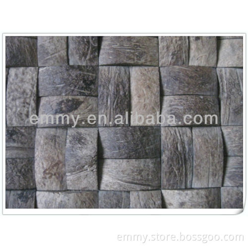 Coconut shell mosaic for wall